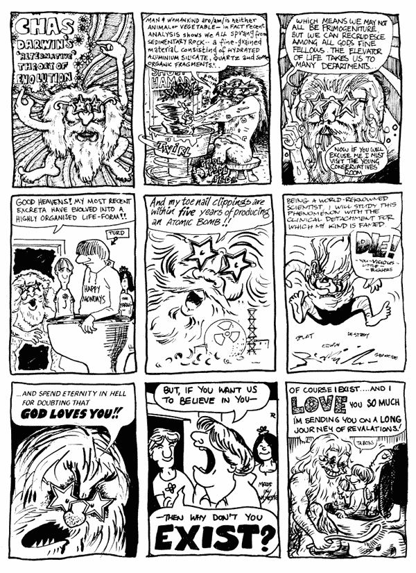 1 Jon Wilcock 2 Steve Whitaker 3 Andrew Herbertson
4 Andy Roberts 5 Bob Moulder 6 D'isreali
7 Donald Rooum 8 Peter Rigg 9 mooncat
 | All artwork &copy; individual artists. Not to be reproduced without permission