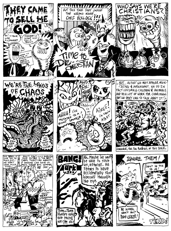 1 Richard Argent 2 Alex Mason 3 mooncat
4 Andi Watson 5 Lee Kennedy 6 Martin Meeks
7 Nigel Lowrey 8 Simon Gane 9 Lee Brimicombe Wood
All artwork � individual artists. Not to be reproduced without permission