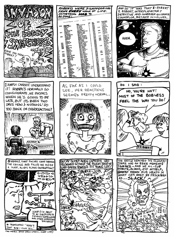 1 Bob Harrison 2 John Donnely 3 Andy Roberts
4 mooncat 5 Dave Tarafder 6 Peter Rigg
7 Andy Roberts 8 John McCrea 9 Hunt Emerson
All artwork � individual artists. Not to be reproduced without permission